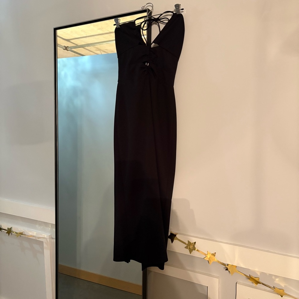 Berksha Black Halter Dress